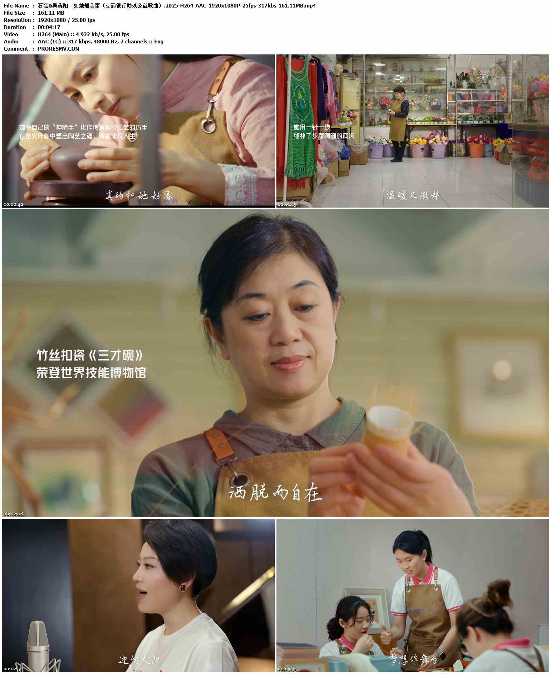 石磊&吴鑫阳 - 如她般美丽（交通银行助残公益歌曲）.2025-H264-AAC-1920x1080P-25fps-317kbs-161.11MB官方MV_高清MV